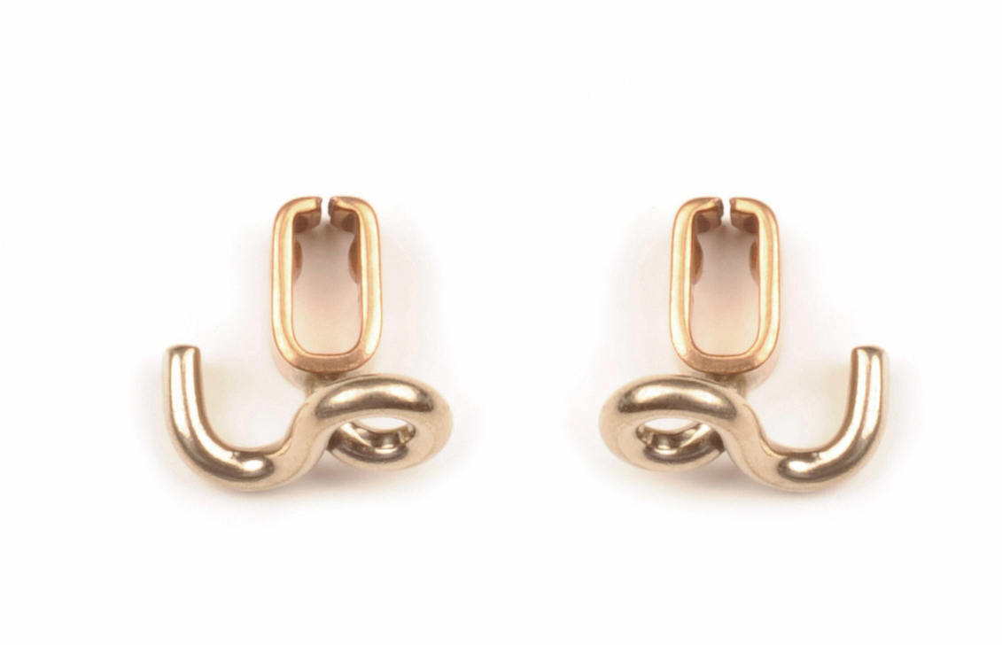 Seitenstegst�tze silber / messing rechts