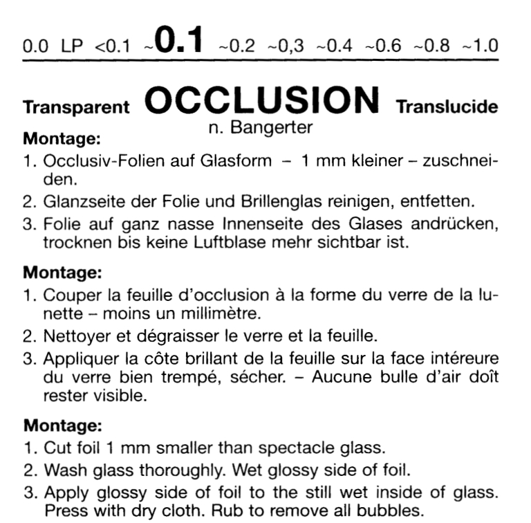 Okklusivfolie Visus 0,1