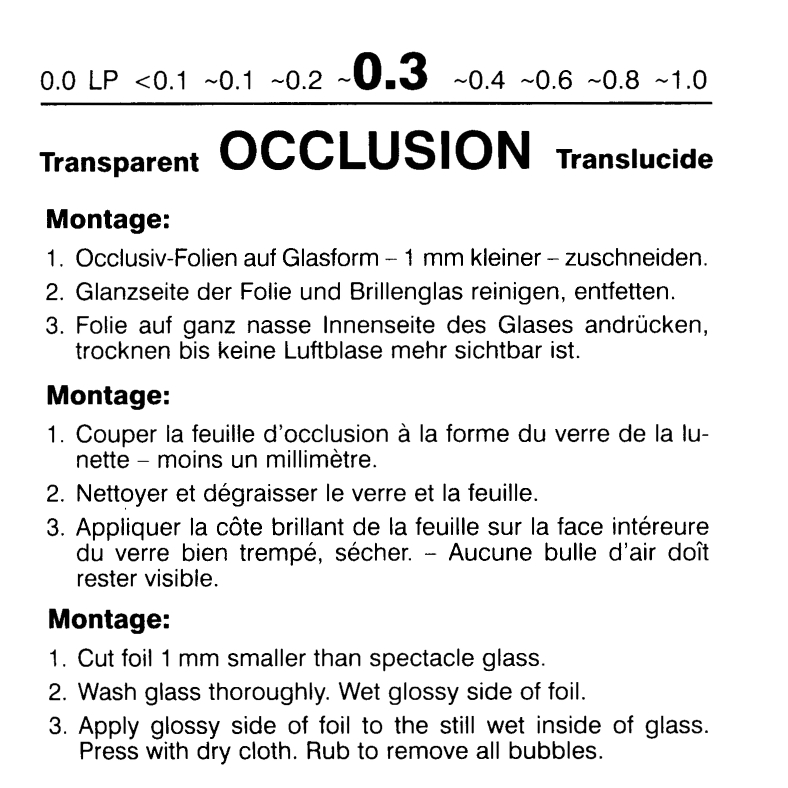 Okklusivfolie Visus 0,3