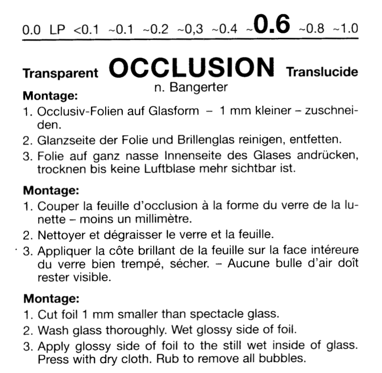 Okklusivfolie Visus 0,6