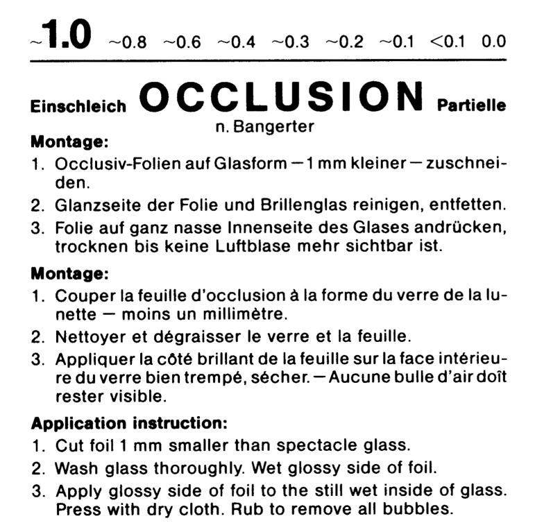 Okklusivfolie Visus 1,0